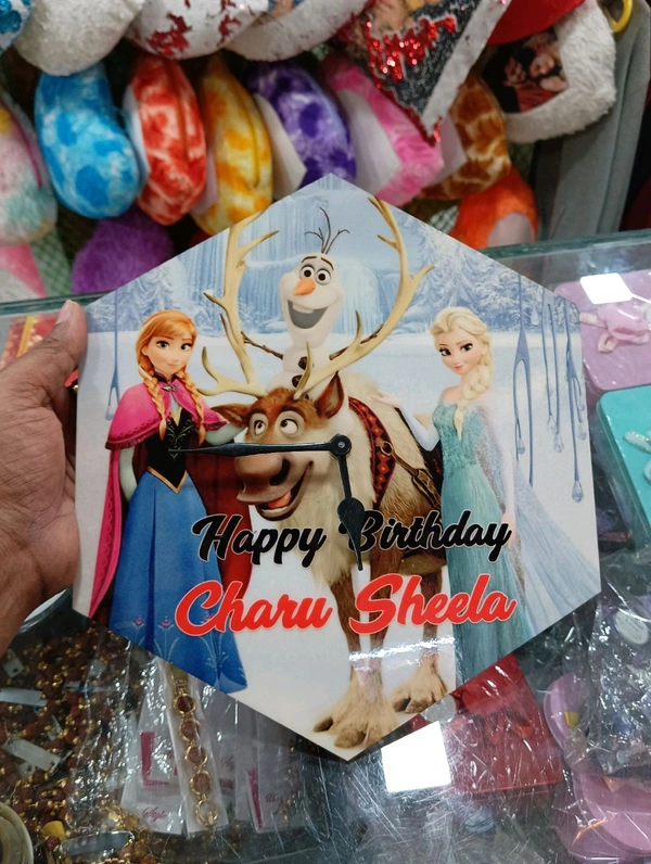 Hexa shape Clock - Acrylic Glossy Photo Frame - Member Price