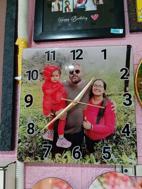 Square shape Clock - Acrylic Glossy Photo Frame - Member Price