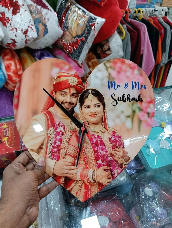 Heart shape Clock - Acrylic Glossy Photo Frame - Regular Price