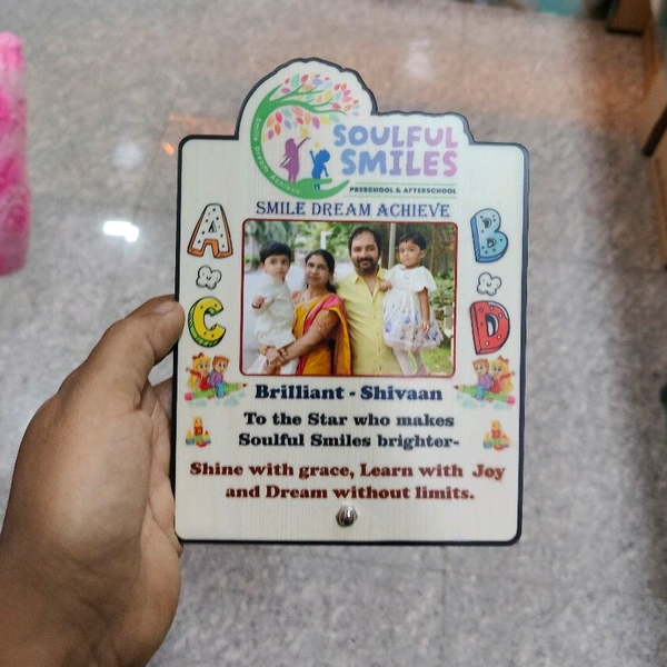 Personalized Pre-School Graduation MDF Photo Frame – Soulful Smiles Theme - 50 Qty