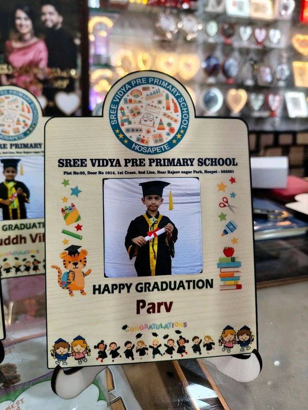 Personalized Pre-School Graduation MDF Photo Frame – Sree Vidya Pre-Primary School Theme - 50 Qty