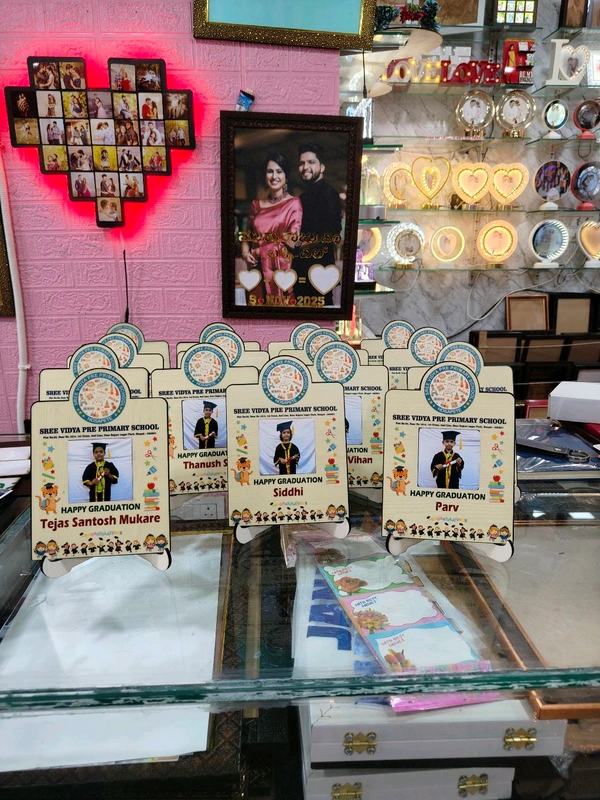 Personalized Pre-School Graduation MDF Photo Frame – Sree Vidya Pre-Primary School Theme - 50 Qty
