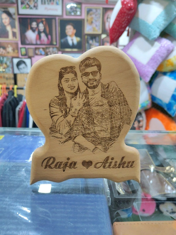 6x7" Inch Butterfly Heart - Engraved Wooden Plaque - Regular Price