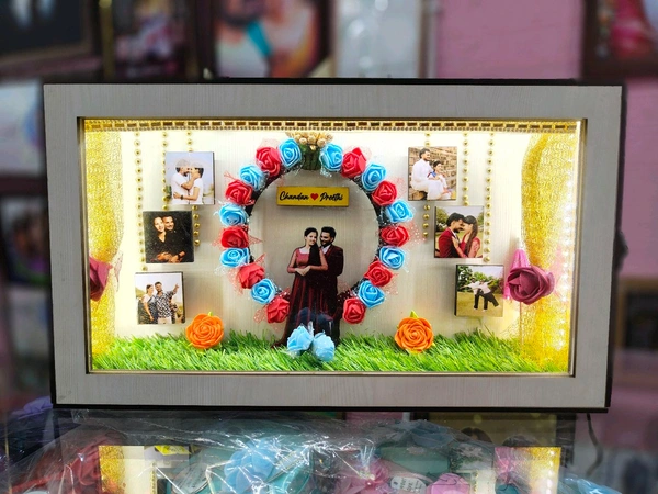 Couple with Floral Arch - Cutout LED Box Frame - 8x14" Inch - Member Price