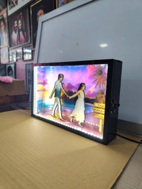 Couple Walking on Beach - Cutout Miniature LED BOX MAZ07 - A4 size - Member Price