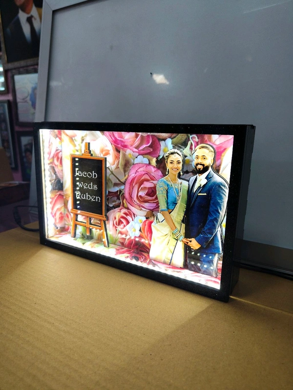 Couple with Floral Background - Miniature LED BOX MAZ07 - A4 size - Regular Price