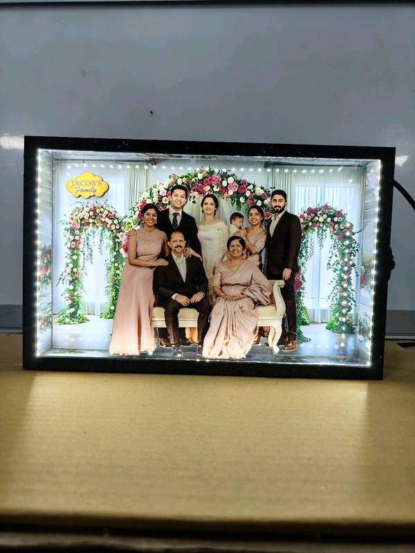 Family in Formal Suite - Cutout Miniature LED BOX MAZ08 - A4 size - Regular Price