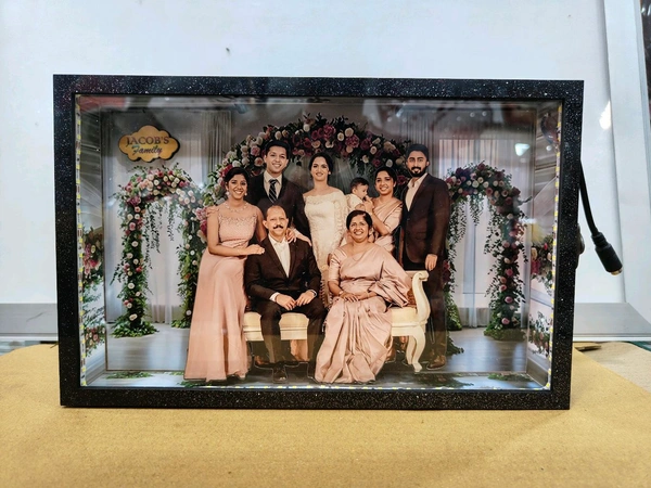 Family in Formal Suite - Cutout Miniature LED BOX MAZ08 - A4 size - Regular Price