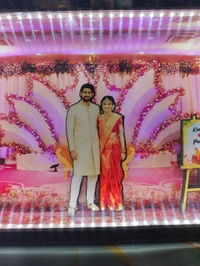Couple with Grand Wedding Stage Background - Cutout Miniature LED BOX MAZ03 - A4 size - Member Price