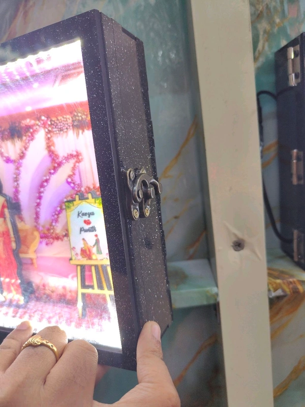 Couple with Grand Wedding Stage Background - Cutout Miniature LED BOX MAZ03 - A4 size - Member Price