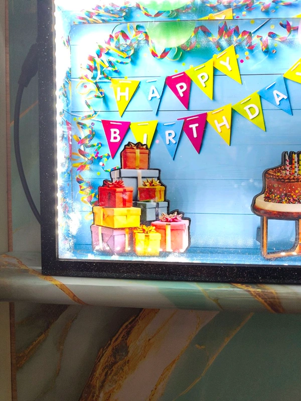 Birthday Theme - Cutout Miniature LED BOX MAZ01 - A4 size - Member Price