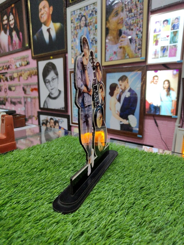 Guitar with Name - 4 Pics in Round Shape - 1 Standing Pic - Customized Cutout Frame - Regular Price