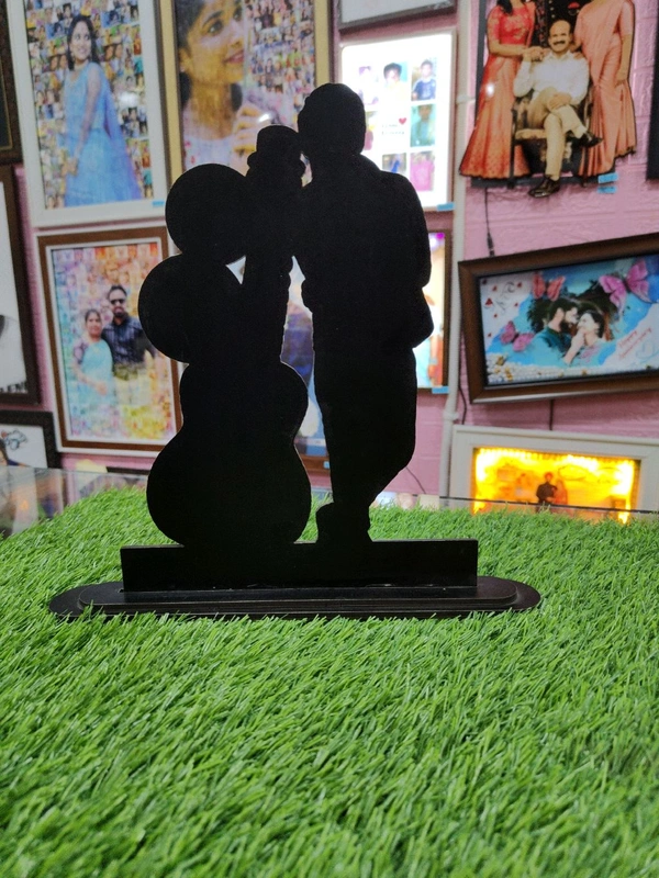 Guitar with Name - 4 Pics in Round Shape - 1 Standing Pic - Customized Cutout Frame - Regular Price