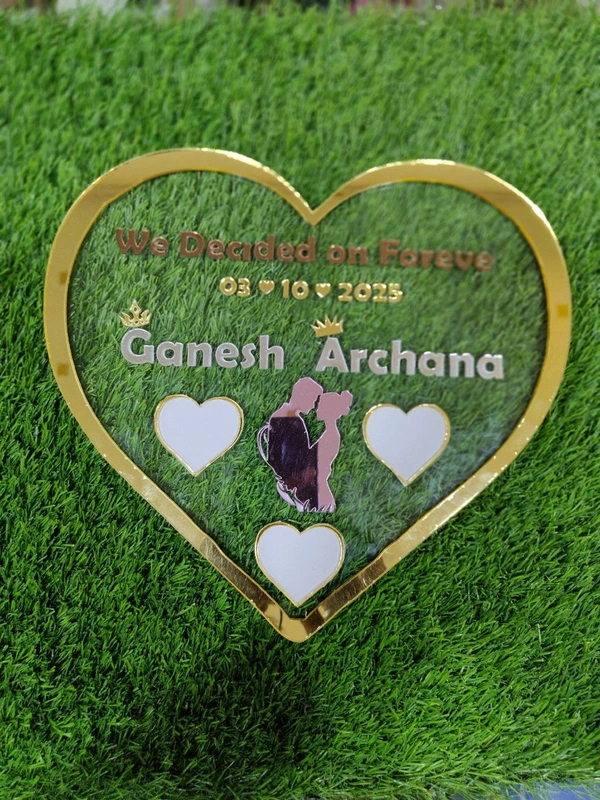 Heart Shape Acrylic Thumb Print Frame - Member Price