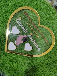 Heart Shape Acrylic Thumb Print Frame - Member Price