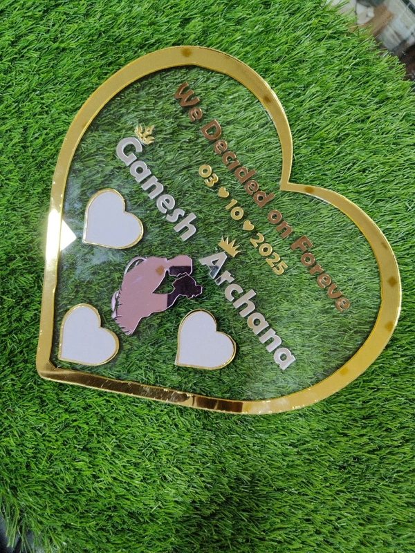 Heart Shape Acrylic Thumb Print Frame - Member Price