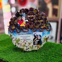 Floral Shape Double Theme Resin Frame - 12x12" Inch Size - Member Price