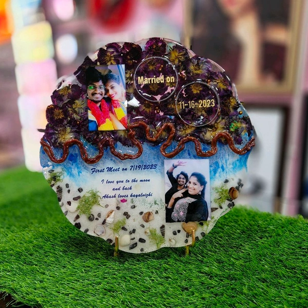 Floral Shape Double Theme Resin Frame - 12x12" Inch Size - Member Price