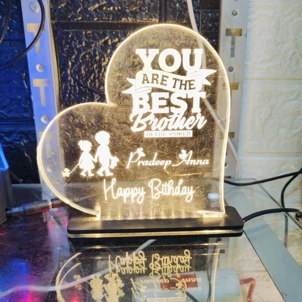 Best Brother in the World Acrylic - Single LED - Member Price