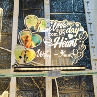 I Love you Wifey with 3 Pics Acrylic - Single LED - Regular Price