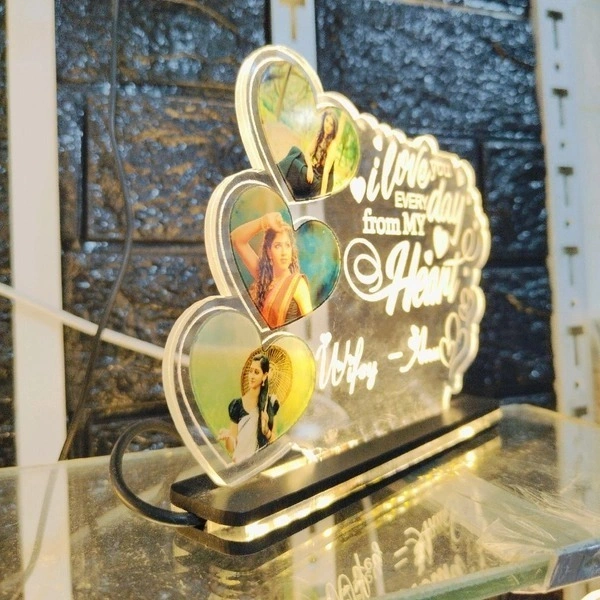 I Love you Wifey with 3 Pics Acrylic - Single LED - Member Price