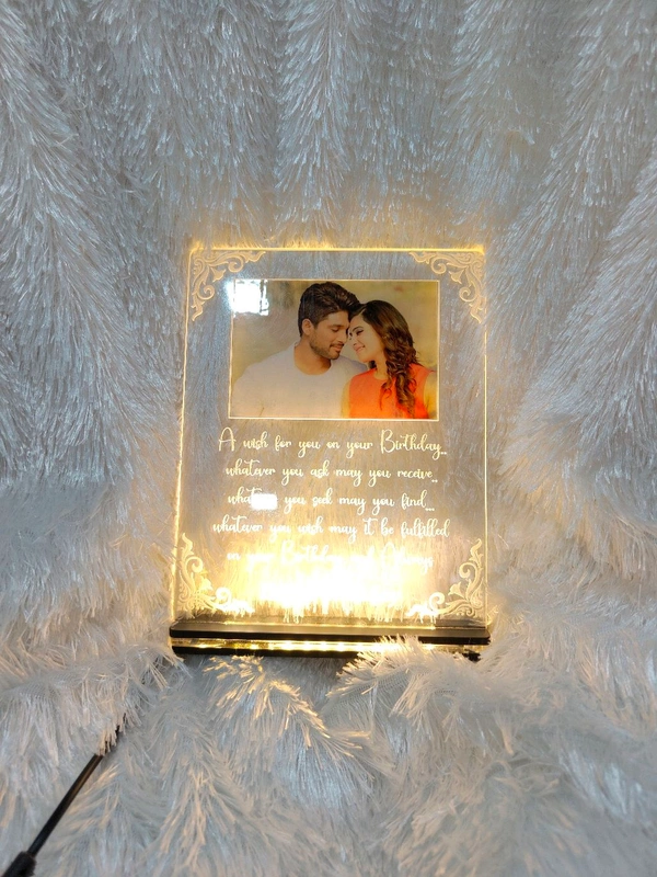 Happy Birthday Message with Photo Acrylic - Single LED - Regular Price