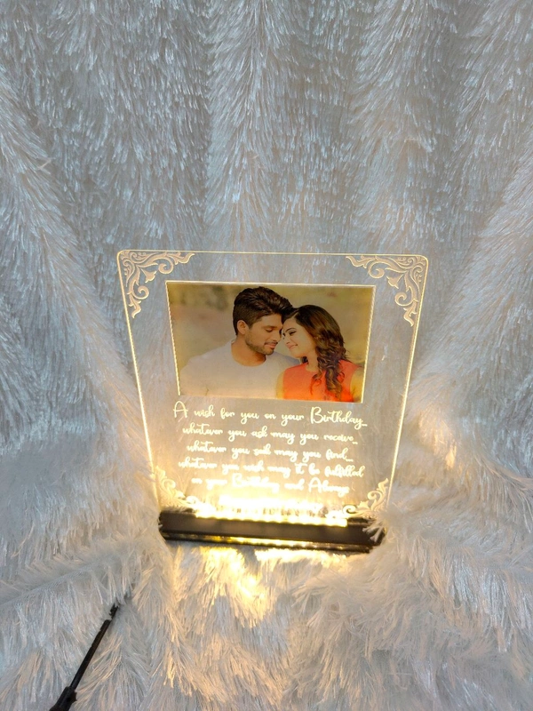 Happy Birthday Message with Photo Acrylic - Single LED - Regular Price