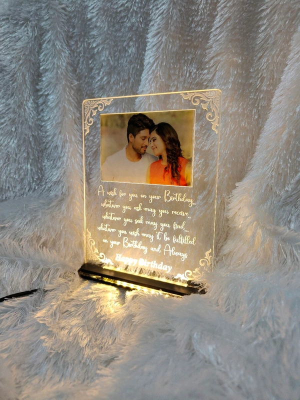 Happy Birthday Message with Photo Acrylic - Single LED - Member Price