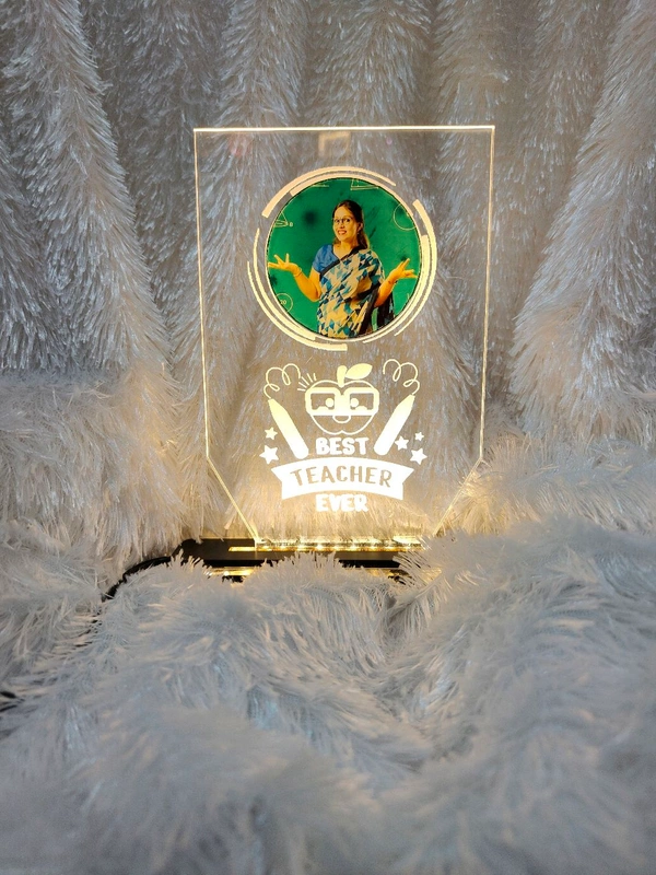 Best Teacher Ever with Photo Acrylic - Single LED - Regular Price