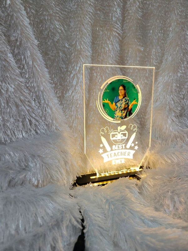 Best Teacher Ever with Photo Acrylic - Single LED - Regular Price
