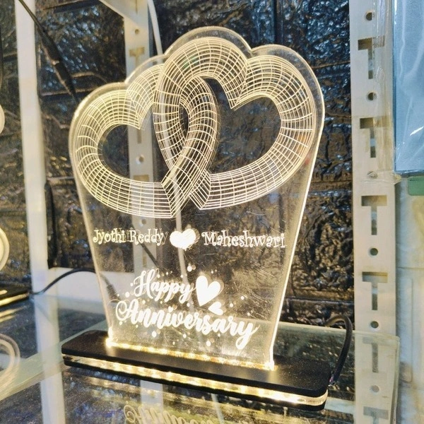 2 Hearts Together Acrylic - Single LED - Member Price