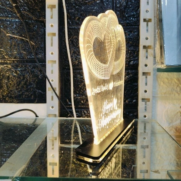 2 Hearts Together Acrylic - Single LED - Member Price