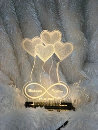 Heart Balloons Couple Text Acrylic - Single LED - Regular Price