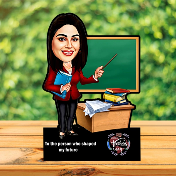 ACC38 - Lady Teacher- Caricature Cartoon Cutout Frame - Regular Price