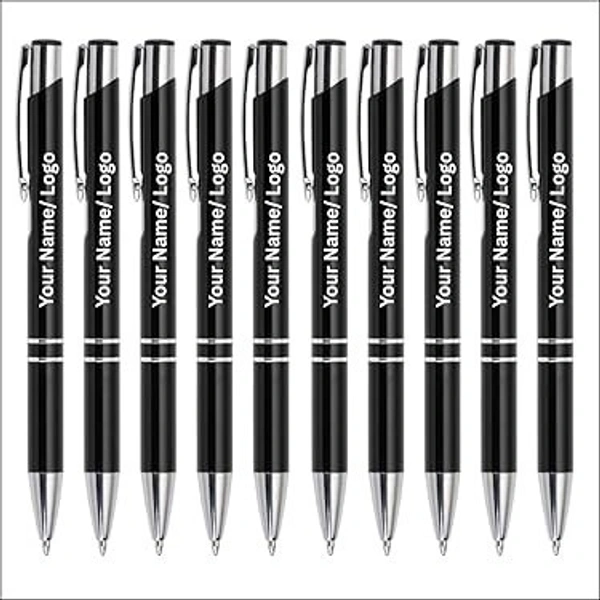 Personalized Metal Black Pen with Name Engraving - 250 Qty