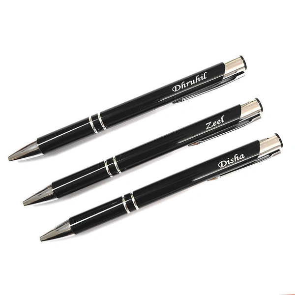 Personalized Metal Black Pen with Name Engraving - 250 Qty