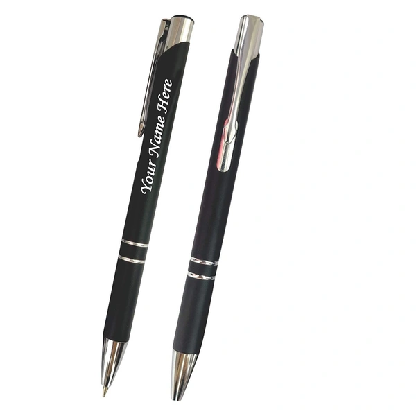 Personalized Metal Black Pen with Name Engraving - 250 Qty