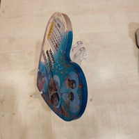 Heart Resin - 8" Inch Blue base Birthday theme - Regular Price