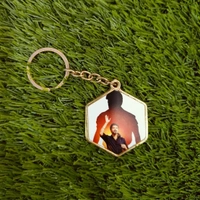 Gold Metal Coated Keychain - Hexa shape - Regular Price