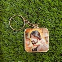 Gold Metal Coated Keychain - Square Shape - Member Price