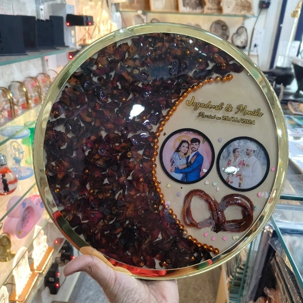 12" inch Wooden Base and Acrylic Round Resin Art Frame - Member Price