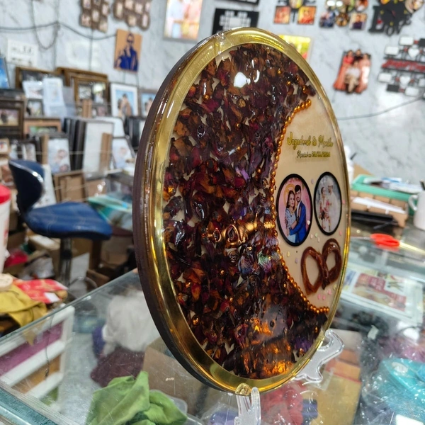 12" inch Wooden Base and Acrylic Round Resin Art Frame - Member Price