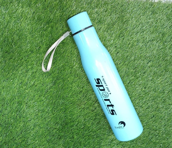 Engraved Single Layer Metal Bottle - Blue Colour