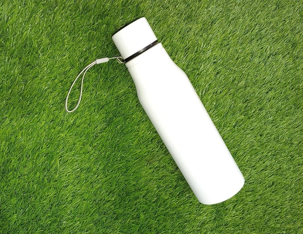 Engraved Single Layer Metal Bottle - White Colour