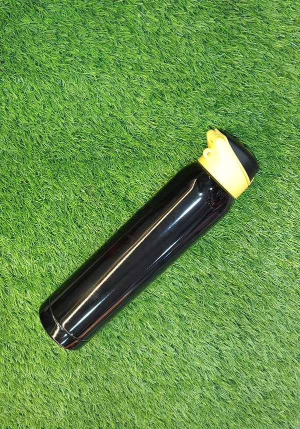 Engraved Stainless Steel Vacuum Bottle - Black Colour