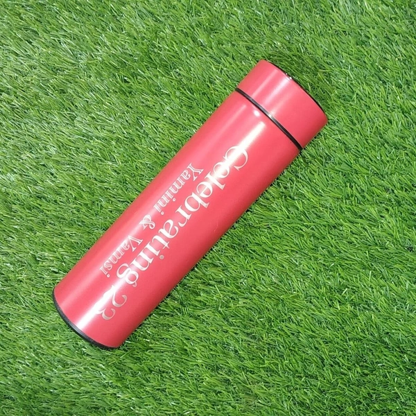 Engraved Temperature Bottle - Red Colour
