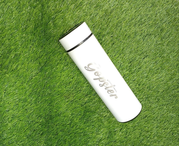 Engraved Temperature Bottle - White Colour
