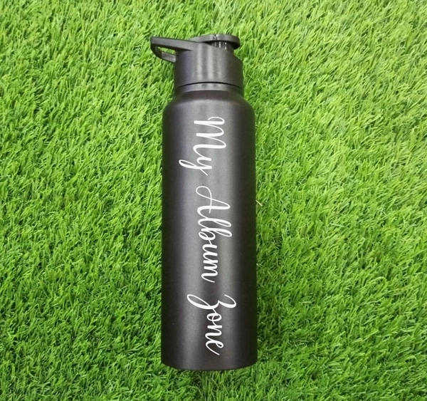 Engraved Wide Mouth Bottle 750ml - Black Colour