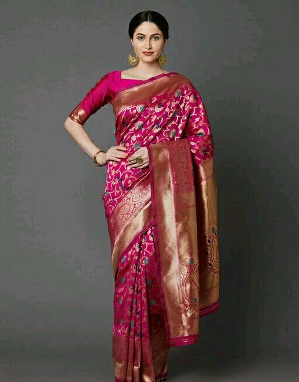 Trendy Benarasi Silk Saree - Pink