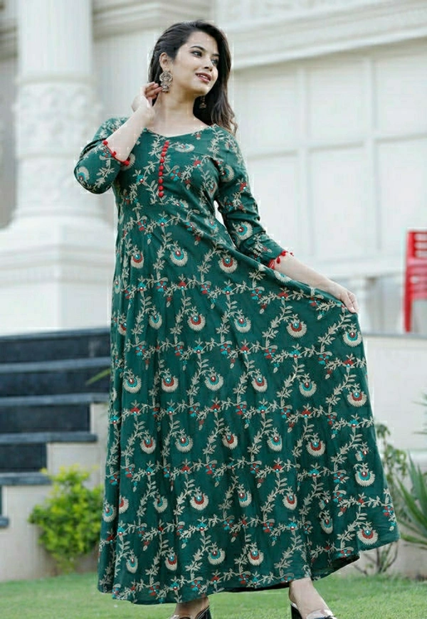 Rayon Gown  - Green